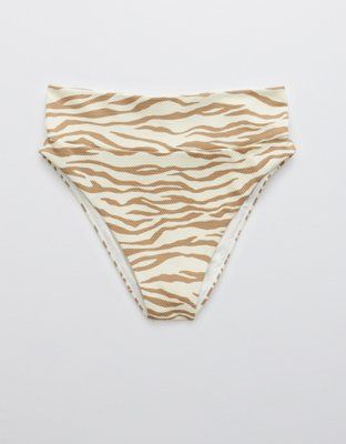 Aerie Animal Print Pique High Cut Cheeky Bikini Bottom | American Eagle Outfitters (US & CA)