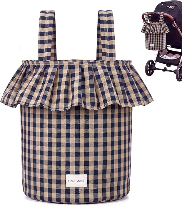 Abbylike Ruffle Stroller Bag with Removable Handles, Cotton Stroller Organizer with Waterproof Li... | Amazon (US)