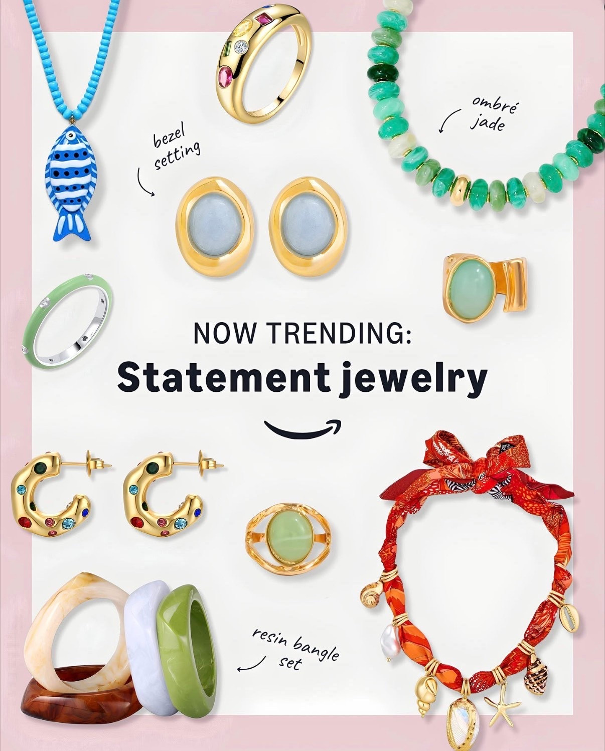 ✨ Now Trending ✨
Statement Jewelry!! ❤️🩷🩵💙


Statement jewelry is ALWAYS in style and right now is no exception! These pieces look expense and like Designer jewelry but are so affordable and at a fraction of the cost! 

Tap below 👇🏻🔗




#statement jewelry 
#amazon jewelry
#colorful jewelry 
#gemstone jewelry 
#statement earrings
#stud earrings
#scarf necklace 
#fish necklace
#gold jewelry 
#chunky beaded necklace 
#resin beaded necklace 
#jeweled gold hoops 
#statement ring
#vacation jewelry 
#statement piece 
#fashion inspo 
#outfit inspo
#outfit accessories

#LTKootd #LTKSeasonal #LTKOver40