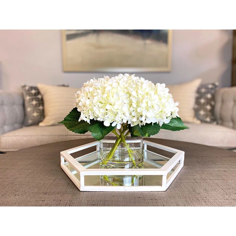 Faux Hydrangea Arrangement in Vase | Wayfair North America