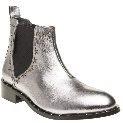 New Womens Ilse Jacobsen Black Metallic Silver Alica Chelsea Leather Boots Ankle | eBay | eBay DE