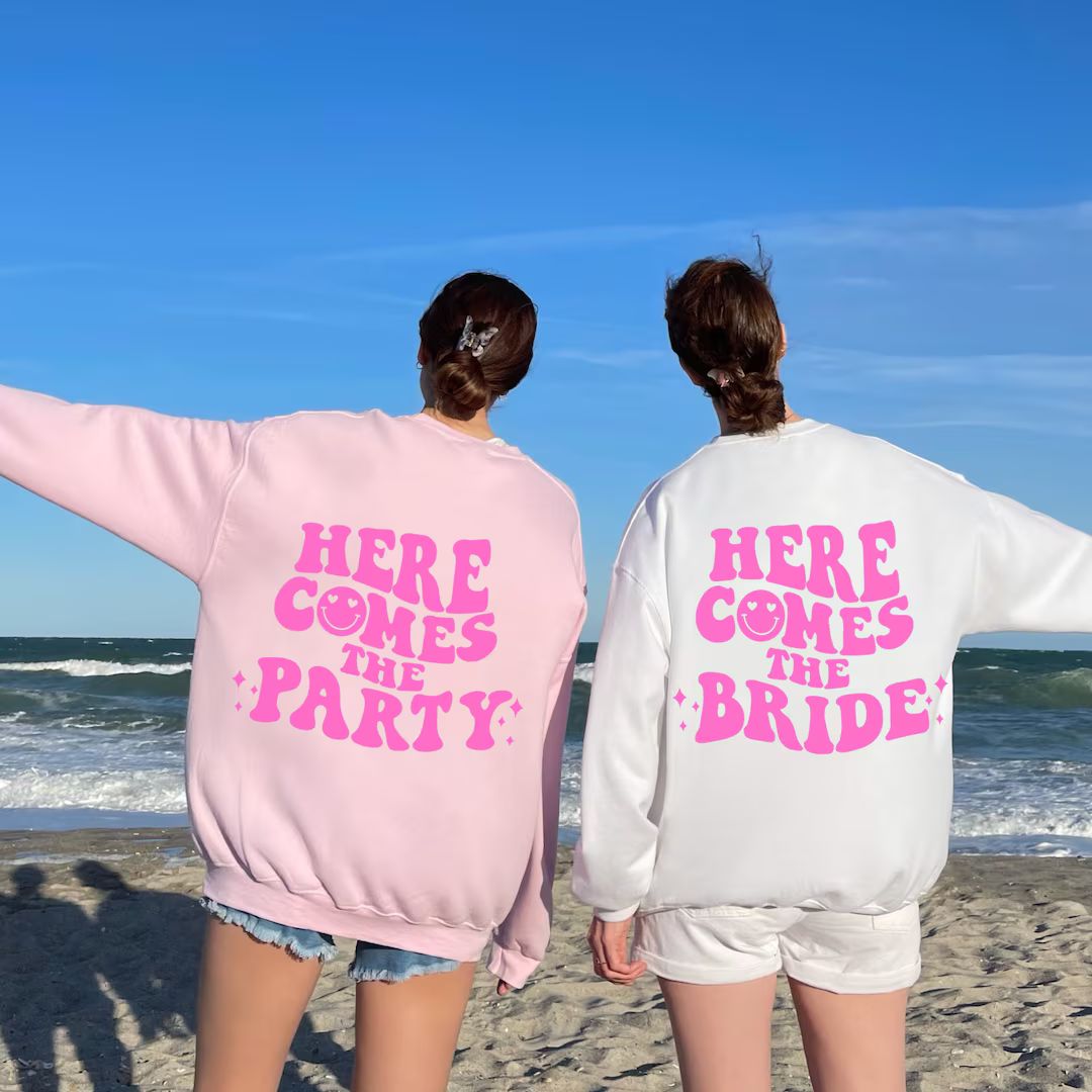 Here Comes the Bride and Here Comes the Party Retro Bachelorette Party Shirts Groovy Bachelorette... | Etsy (US)