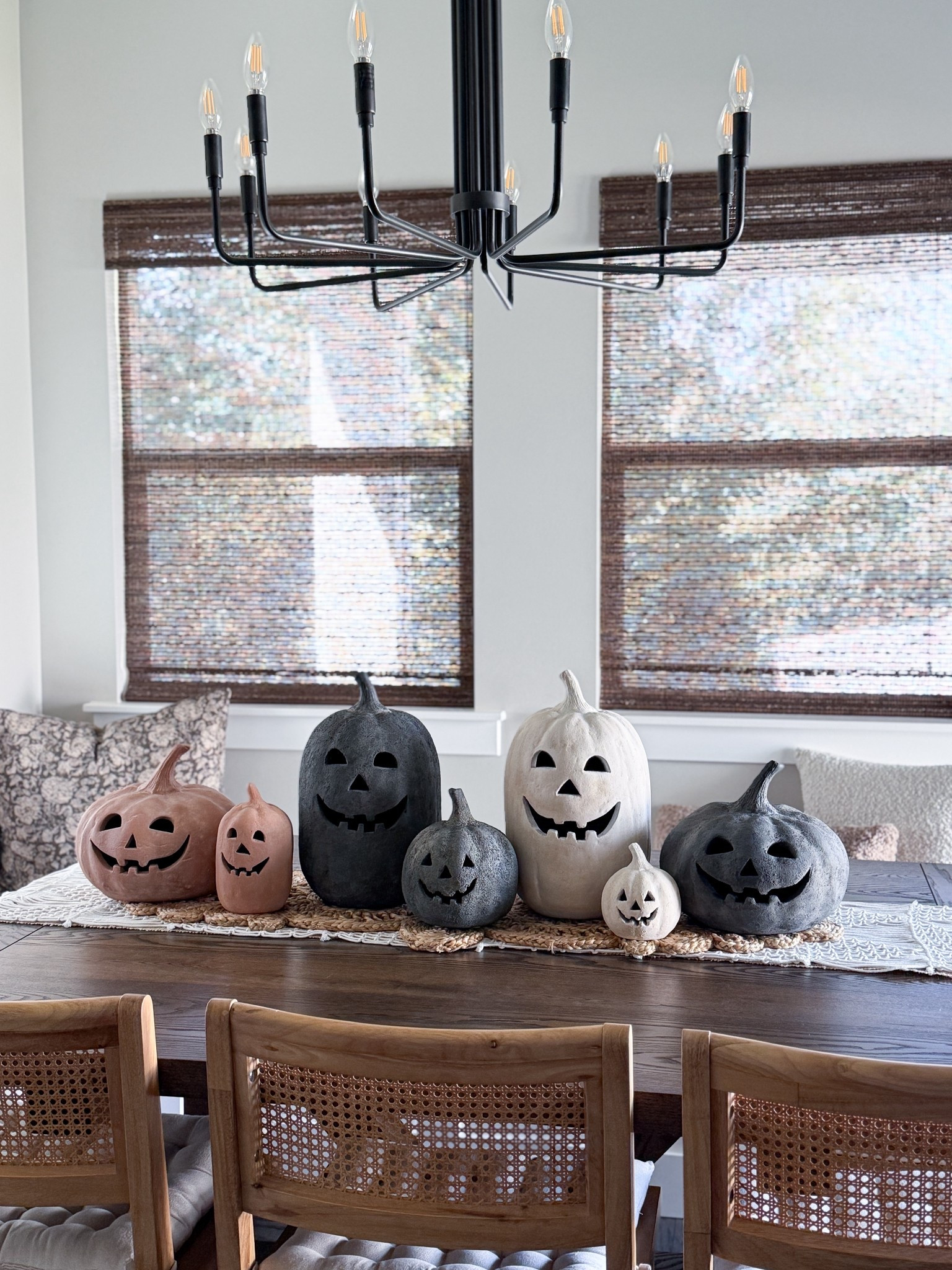 The viral Pottery Barn terracotta pumpkins are back & selling fast. They’re even cuter in person, with the perfect weathered finish & that classic carved grin. I’ve collected them over a few years & finally have the full spooky crew on display—worth every penny.

pottery barn halloween decor - terracotta jack o lantern - viral halloween pumpkins - pottery barn pumpkin set - halloween table centerpiece - moody fall decor - chic halloween aesthetic - vintage style jack o lantern - cozy spooky home - halloween shelf styling - neutral halloween decor - pottery barn fall favorites - indoor halloween pumpkins - fall home must have