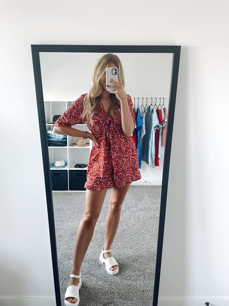 4th of July outfit! 
red and white romper: true to size, wearing M
White sandals: true to size and comfortable 

#LTKFindsUnder100 #LTKSeasonal #LTKFindsUnder50