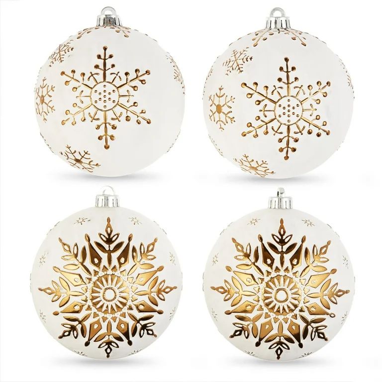 Holiday Time Gold Starburst Shatterproof Christmas Ball Ornament, 4 Pack | Walmart (US)