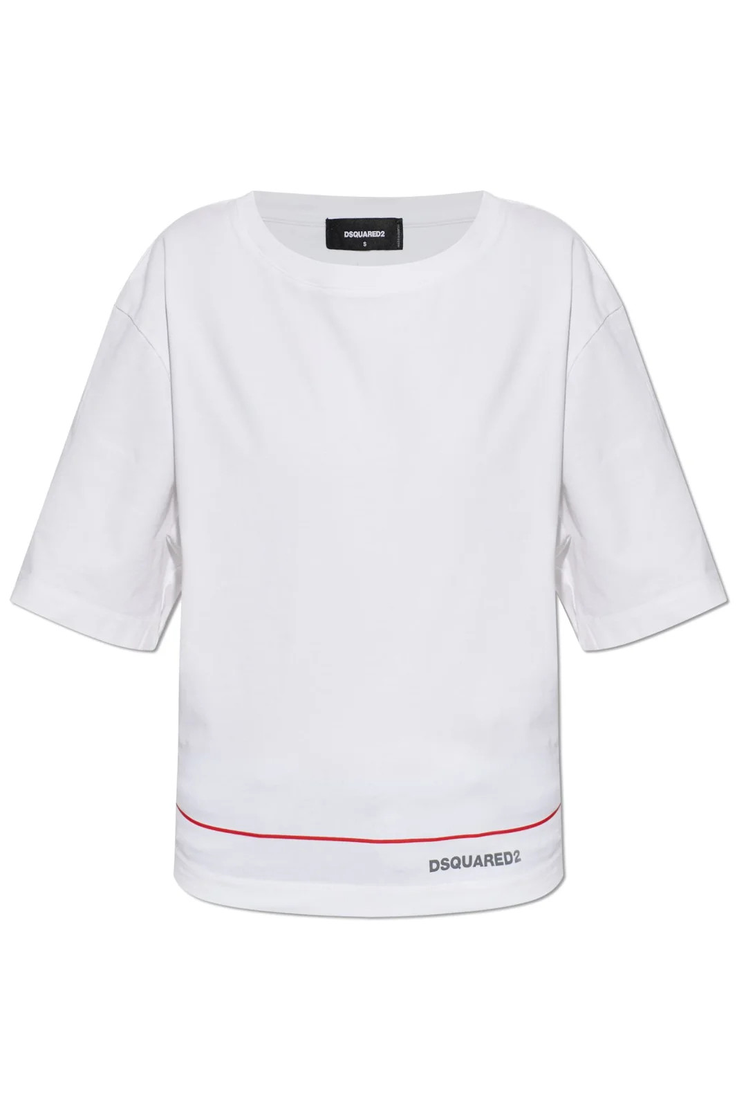 Dsquared2 Logo Printed Striped Crewneck T-Shirt | Cettire Global