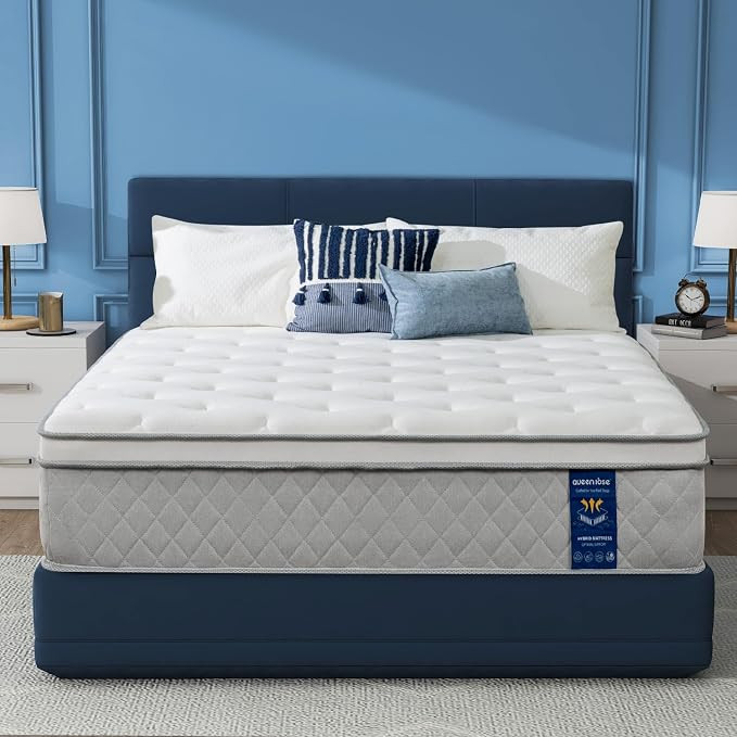 Queen Mattress, 12 Inch Queen Hybrid Mattress in a Box, Plush Pillowtop Memory Foam, Pressure Rel... | Amazon (US)