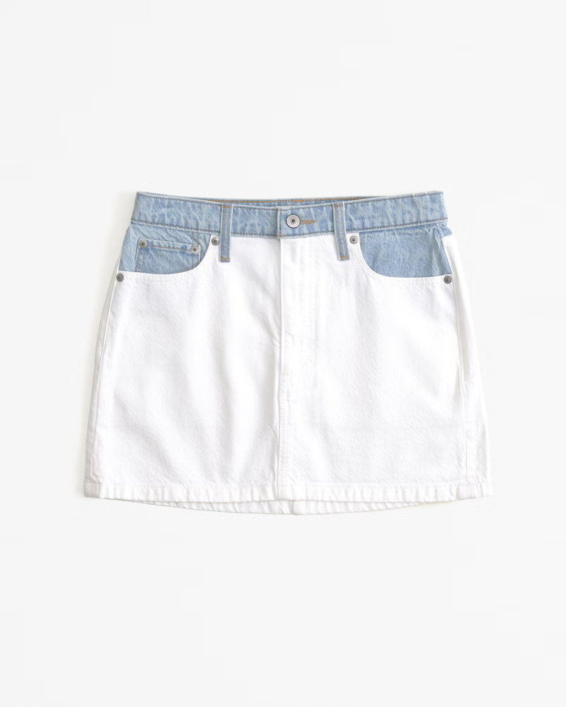 Two-Tone Denim Mini Skirt | Abercrombie & Fitch (US)
