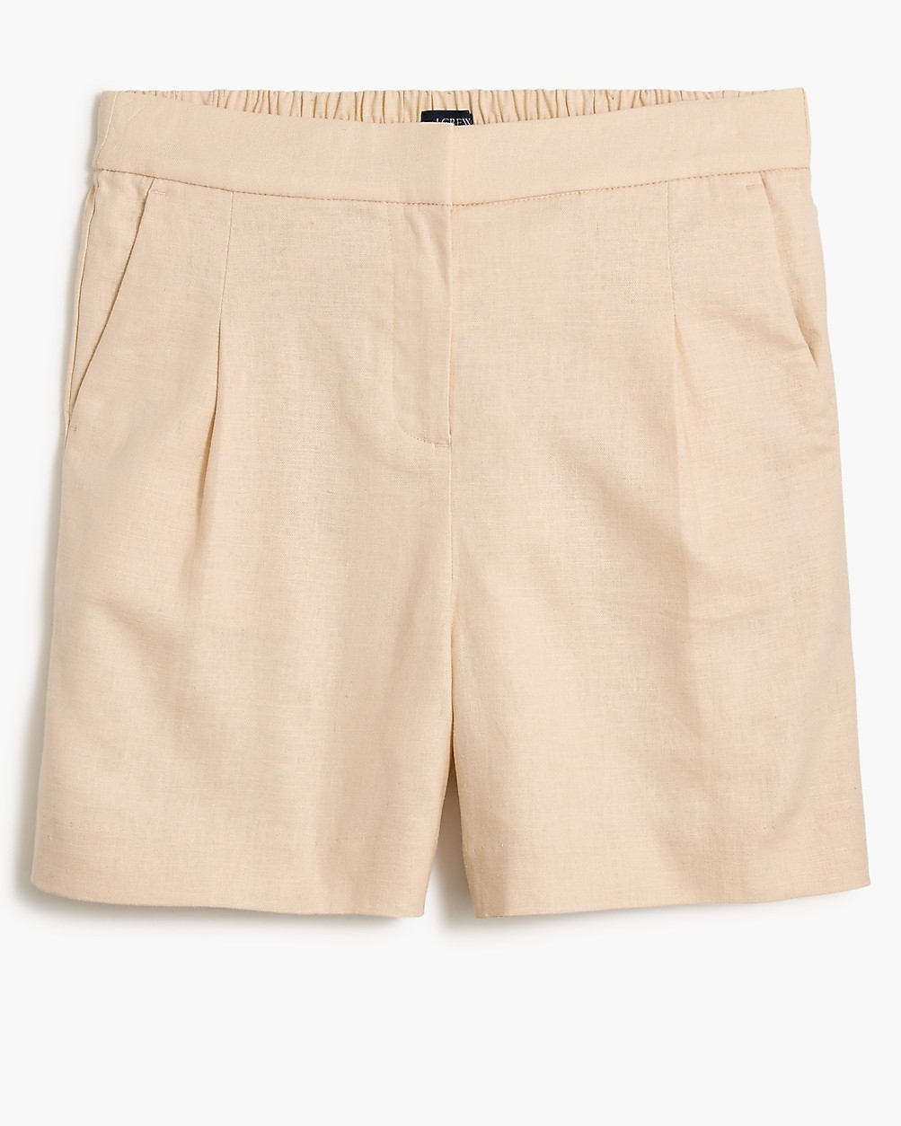 Elastic-back linen-blend pleated short | J.Crew Factory