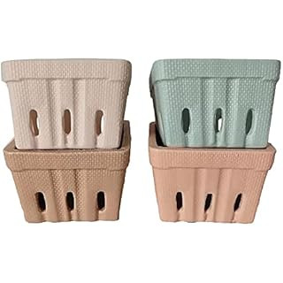 Creative Co-op Stoneware Berry Baskets, Multicolor, Set of 4 (Matte Finish) | Amazon (US)