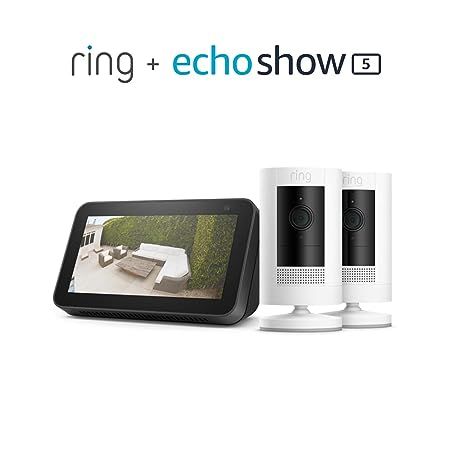 Stick up Cam Battery (White) 2PK bundle with Echo Show 5 (2nd Gen) | Amazon (US)