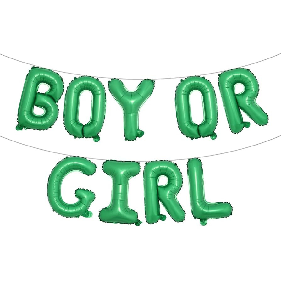 Boy Or Girl Balloon Banner Multicolor Foil Decor Letters for Baby Gender Reveal Party Decorations... | Amazon (US)