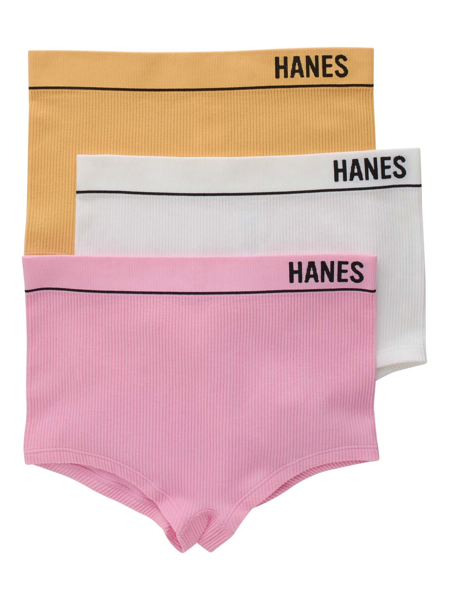 Hanes Classics Womens Seamless Retro Rib Boyfit , 3 Pack | Walmart (US)