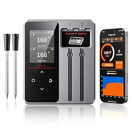 Wireless Bluetooth Meat Thermometer - 2 Probes & App Control, Christmas Birthday Gifts for Men, S... | Amazon (US)