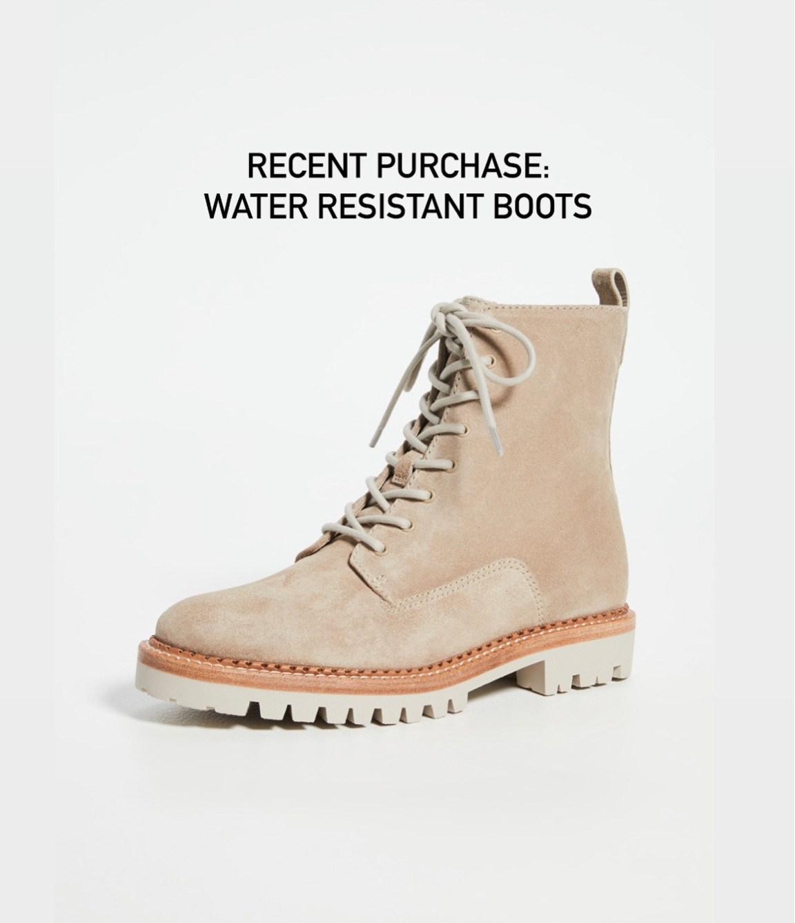 Just ordered these. I needed some light colored boots and love that they are water resistant. Went TTS