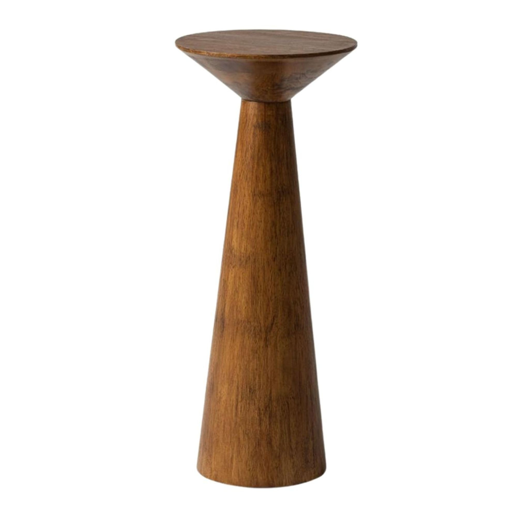 Farmhouse Tall Pedestal End Table Small Solid Wood Martini Table Plant Stand Modern Round Drink T... | Amazon (US)