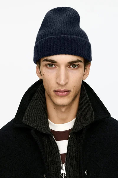 Cashmere-Wool Beanie – Dark Blue – Men – ARKET GB | Arket UK