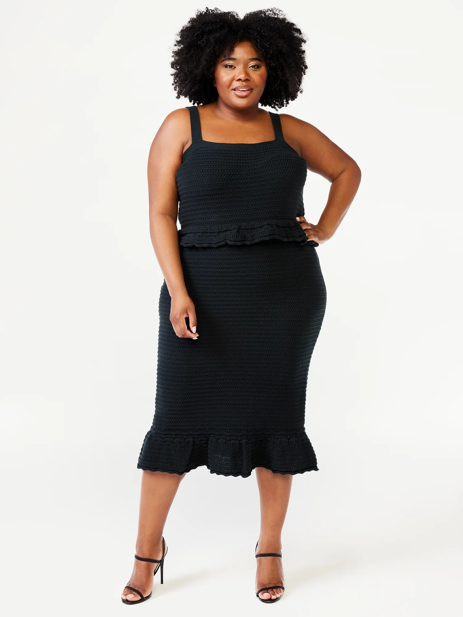 Sofia Jeans Women's Plus Size Crochet Peplum Dress | Walmart (US)