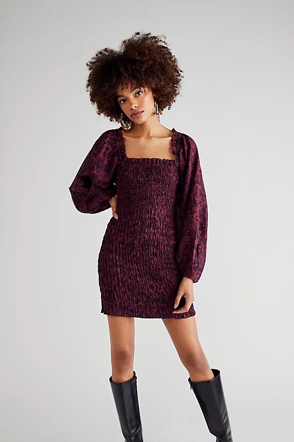 Smock It To Me Mini Dress by Free People, Hazelnut Combo, L | Free People (Global - UK&FR Excluded)