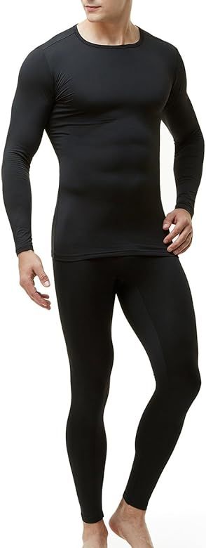 Men's Thermal Underwear Set, Microfiber Soft Fleece Lined Long Johns, Winter Warm Base Layer Top ... | Amazon (US)
