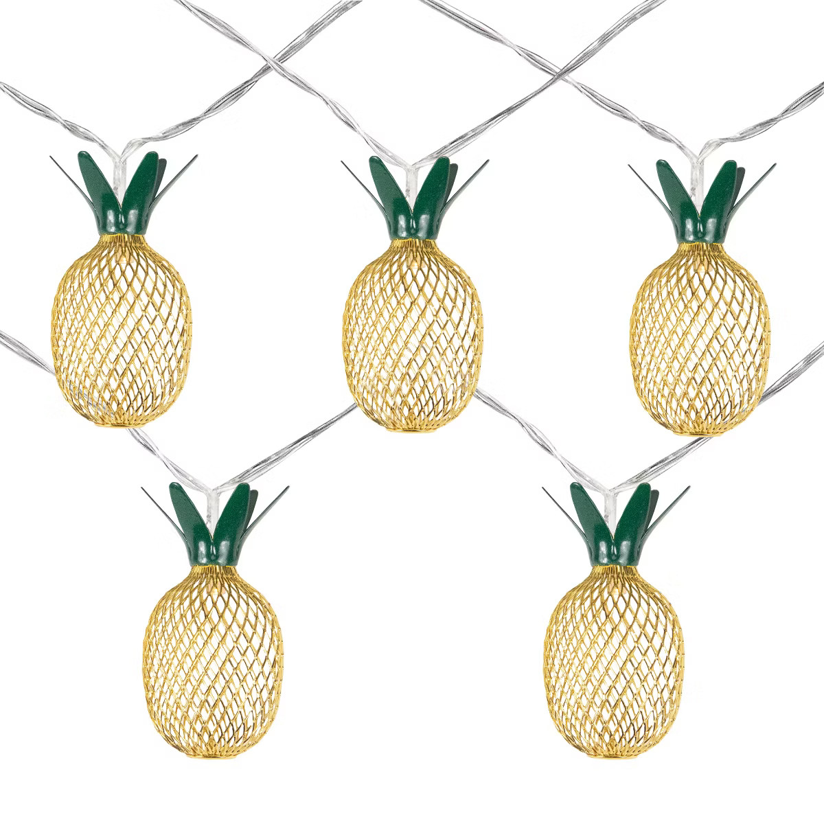 Northlight 10-Count LED Warm White Gold Pineapple String Lights - 3' Clear Wire | Target