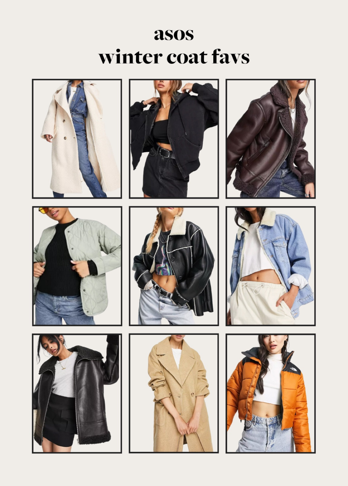 asos winter coat favs from sherpas to denim jacket to faux leather #wintercoat #coat #holiday

#LTKstyletip #LTKSeasonal #LTKGiftGuide
