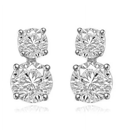 Diamond Essence Earrings with Round Brilliant Stones - SED1190 - 3 Carat | Walmart (US)