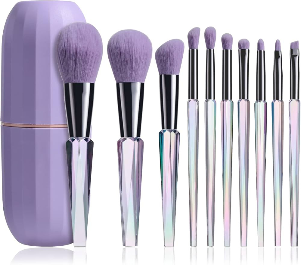 Oneleaf Makeup Brushes 10 Pcs Premium Synthetic Bristles Crystal handle Makeup Kit,Kabuki Foundat... | Amazon (US)