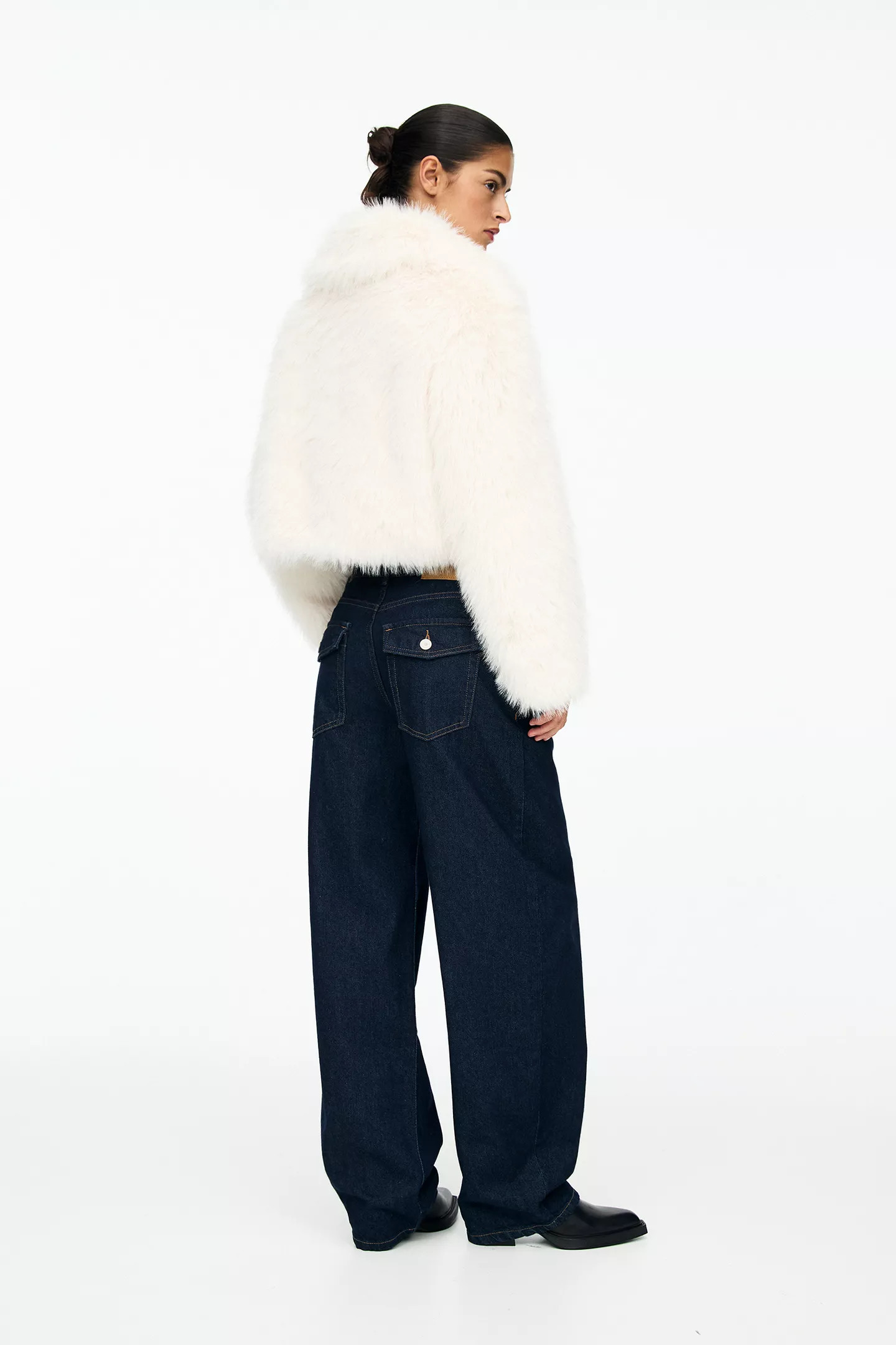 Faux fur zip-up jacket | PULL and BEAR UK