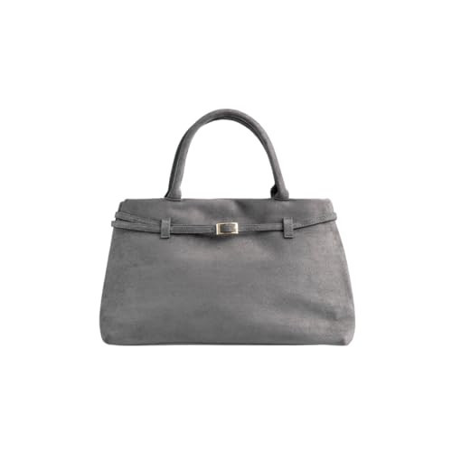 Base'ic Grey Suede Tote Bag - Vegan Grey Suede Purses for Women with Gold Hardware, Adjustable Belt, Magnetic Closure - Elegant Shoulder Bag Hobo Bag - Stylish Suede Purse - Work Bag, City Bag | Amazon (US)