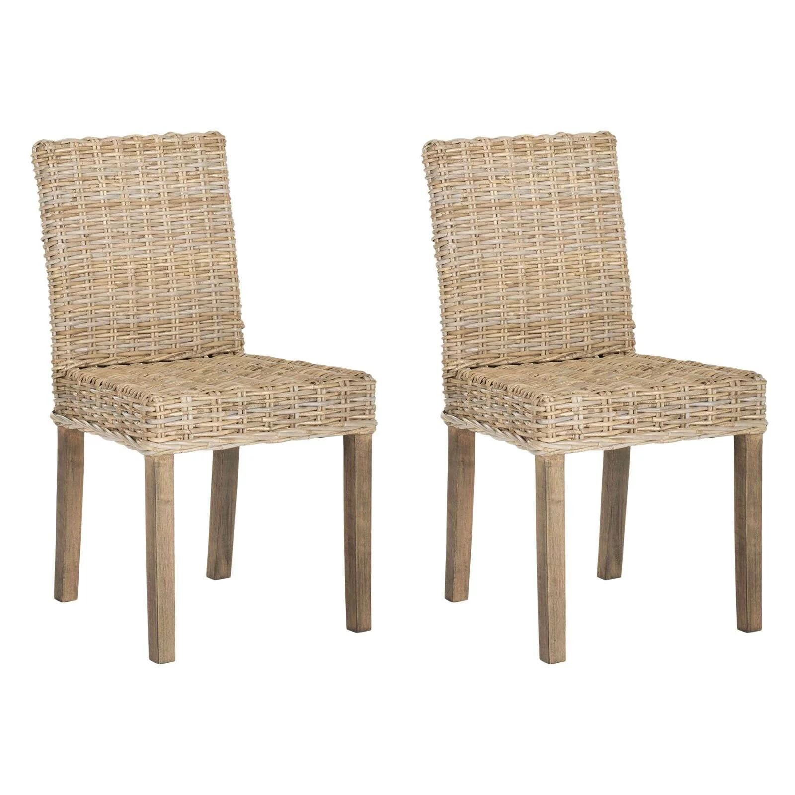 Safavieh Grove Wicker Dining Side Chairs - Set of 2 - Walmart.com | Walmart (US)