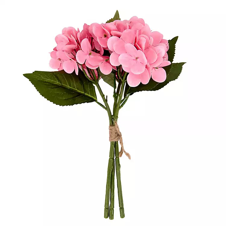 Realistic Pink Hydrangea Bundle, 14 in. | Kirklands