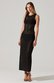 Dyanne Open Back Knit Dress - Black / L | ASTR The Label (US)