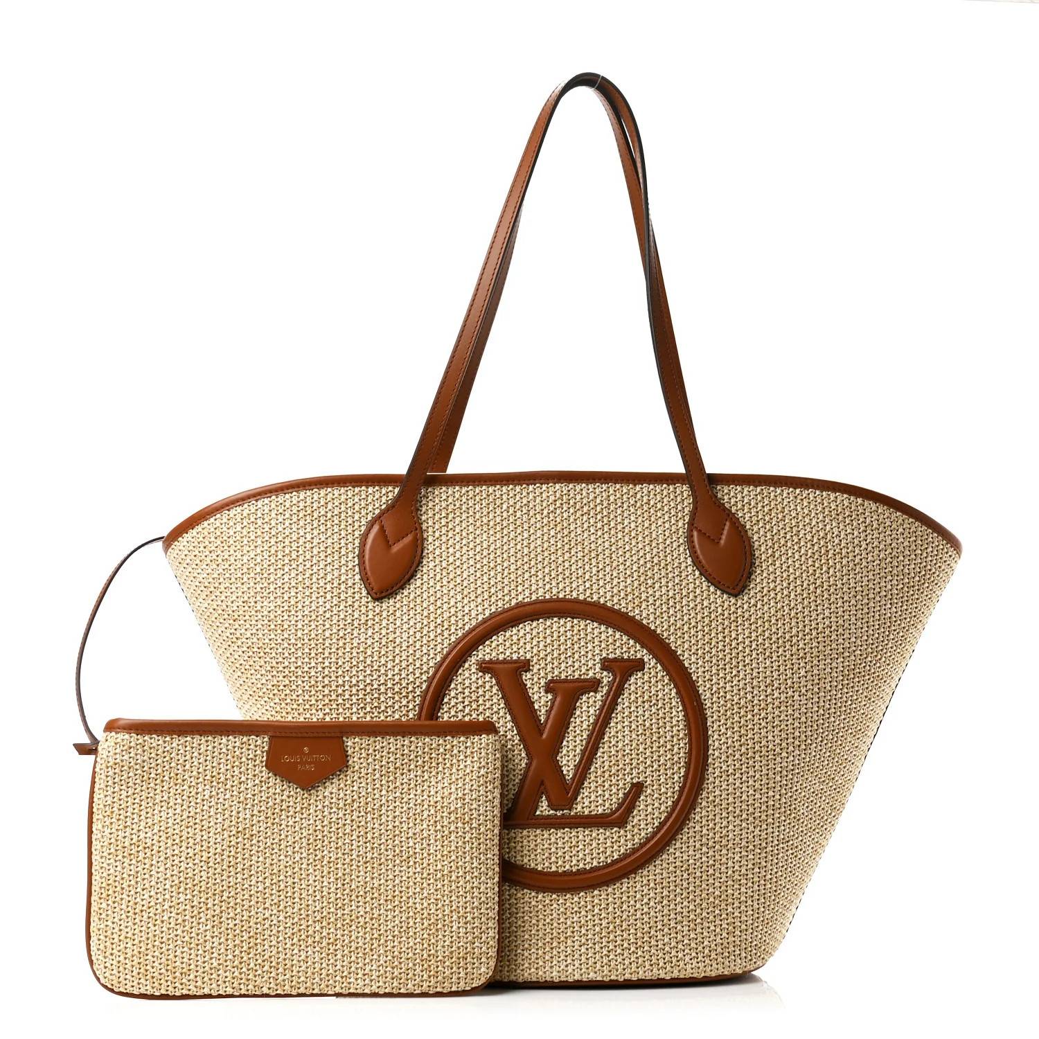 Raffia Saint Jacques Tote Caramel | FASHIONPHILE (US)
