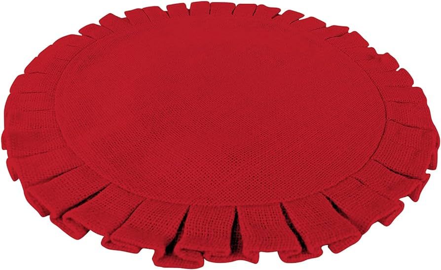 eloria Red Jute Placemat Round Placemats Heat-Resistant Stain Resistant Table Mats for Dining Tab... | Amazon (US)