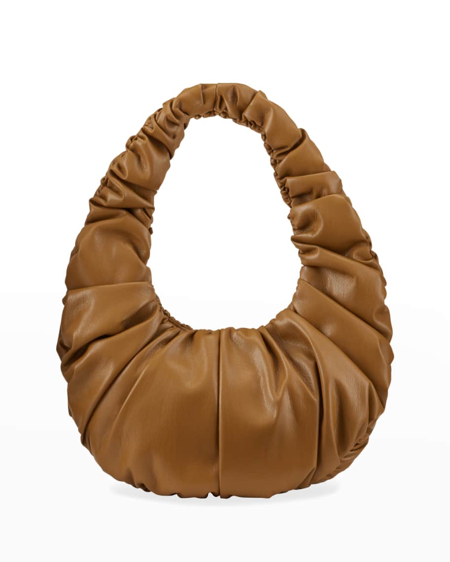 Nanushka Anja Ruched Faux-Leather Shoulder Bag | Neiman Marcus