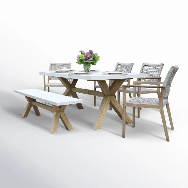 Fleur 7 - Person Rectangular Outdoor Dining Set | Wayfair North America