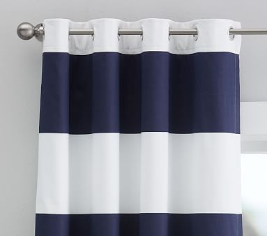 Preppy Rugby Stripe Blackout Curtain Panel | Pottery Barn Kids