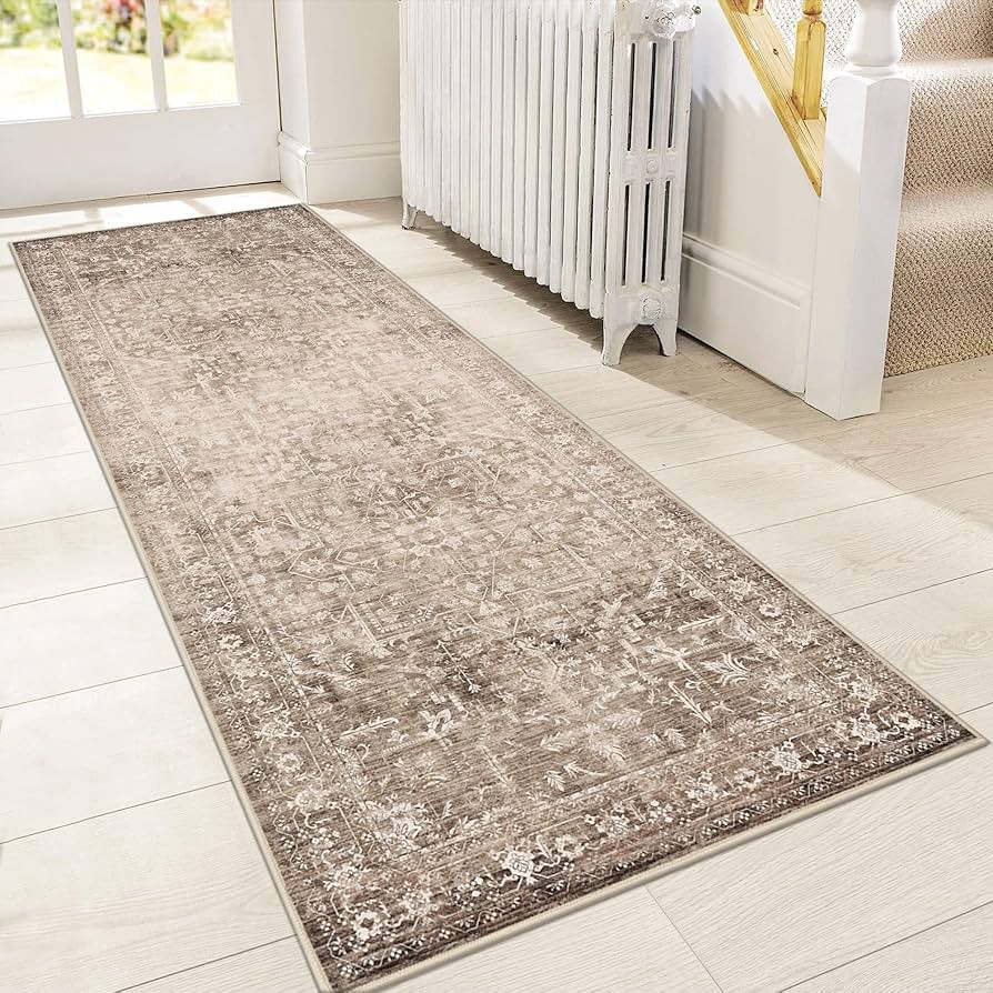 GENIMO 2x10 Runner Rugs for Hallway, Machine Washable Non Slip Vintage Retro Rugs, Low Pile Light... | Amazon (US)