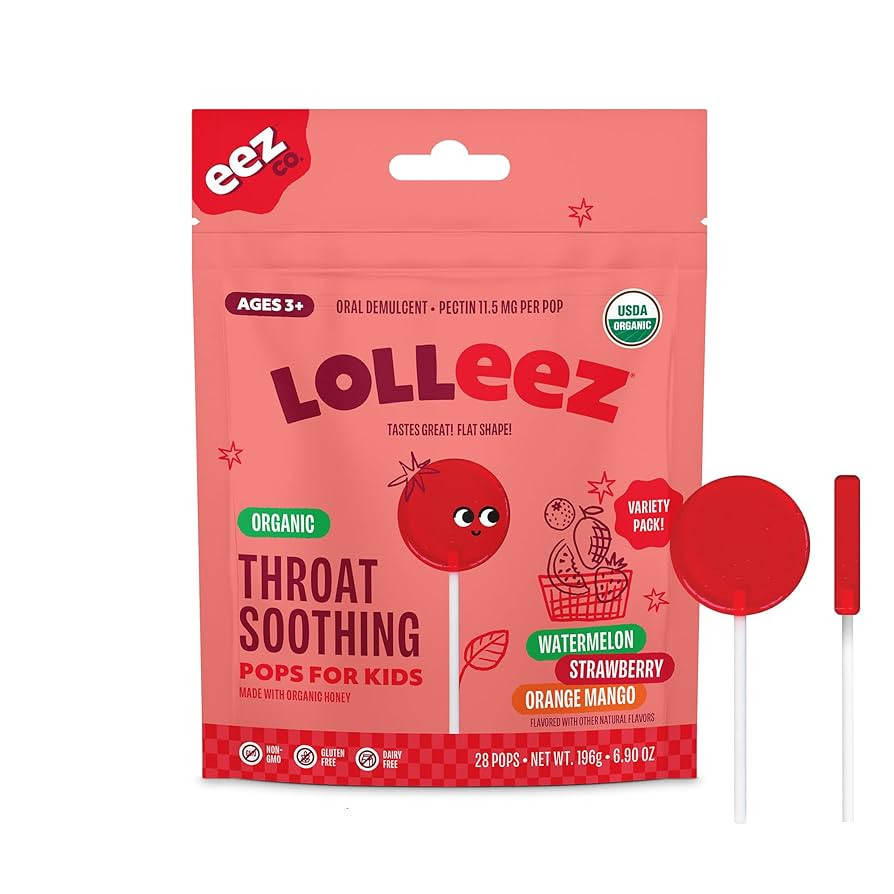 Lolleez Organic Lollipops for Kids Sore Throat Relief, Variety Pack Perfect for Soothing A Sore T... | Amazon (US)