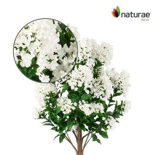 NATURAE DECOR 36 in. White Artificial Crape Myrtle in Black Pot Floral Arrangements OUT-MYRWH-36 ... | The Home Depot