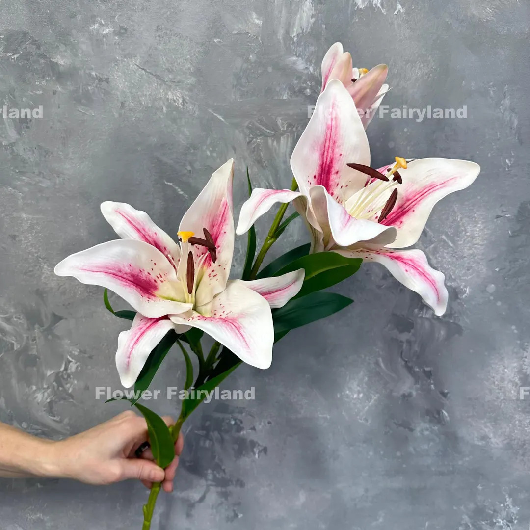Real Touch Oriental Lily | High Quality Artificial Flower | DIY | Centerpieces | Floral | Wedding... | Etsy (US)