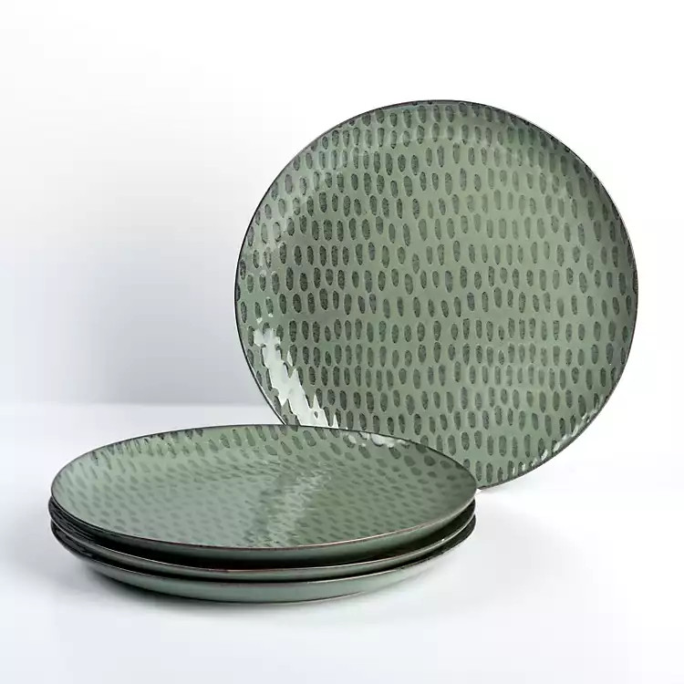 Green Englewood Pine Dinner Plates, Set of 4 | Kirkland's Home