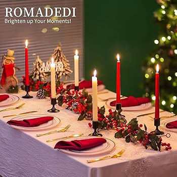 Romadedi Black Candlestick Candle Holders - 2 PCS for Festive Thanksgiving Christmas Halloween Di... | Amazon (US)