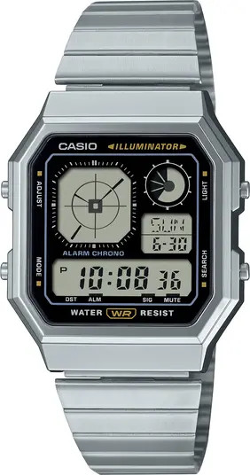 CASIO Vintage Multiface Digital Bracelet Watch, 40.5mm \u00d7 33.9mm | Nordstrom | Nordstrom