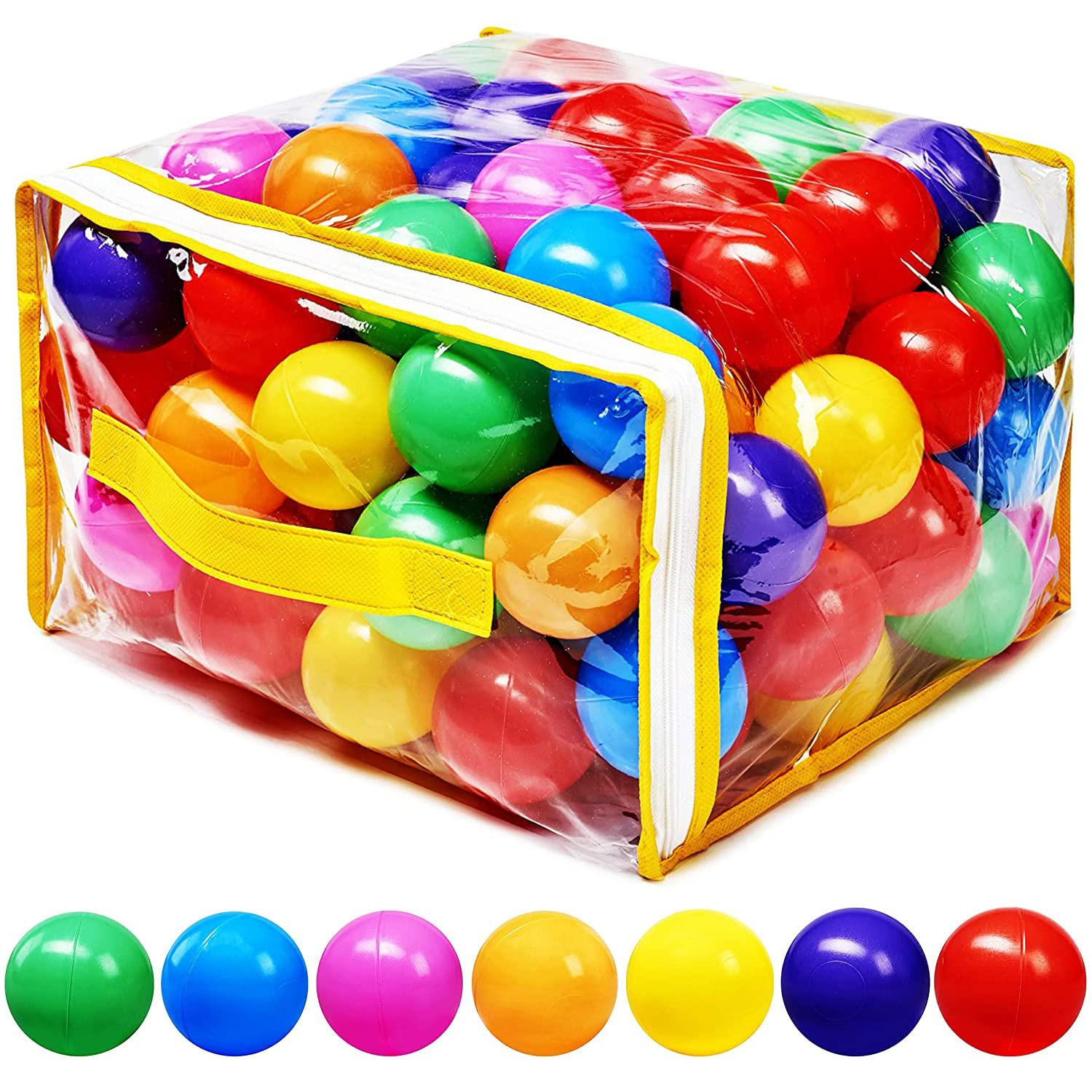 Ball Pit Balls Phthalate Free BPA Free Crush Proof Plastic - 7 Bright Colors in Reusable Play Toy... | Amazon (US)