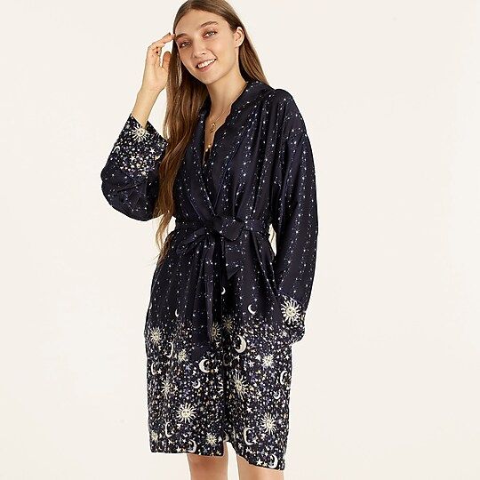 Easy-luxe eco robe in twinkling sky print | J.Crew US