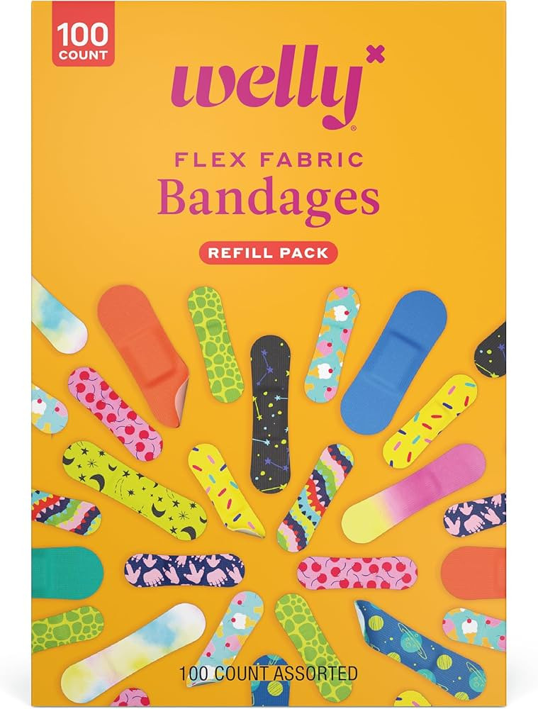 Welly Bravery Badge Value Pack | Adhesive Flexible Fabric Bandages | Assorted Shapes and Patterns... | Amazon (US)