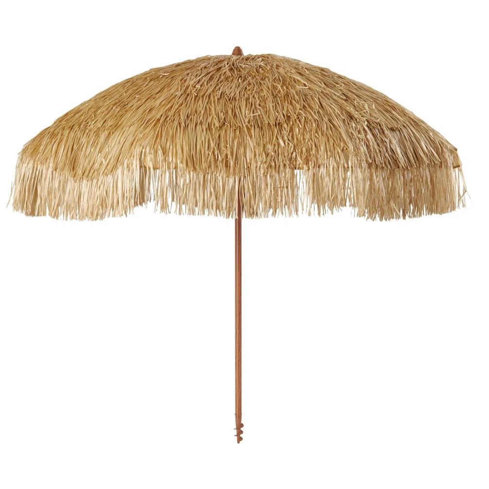 Mainstays 6 FT Thatch Tiki Tropical Beach Umbrella, Brown | Walmart (US)