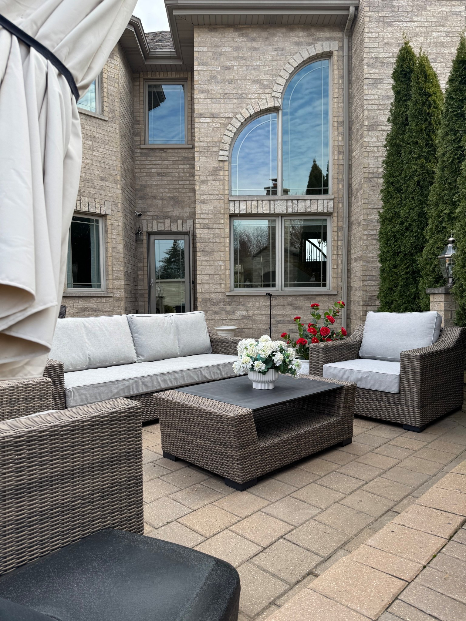 My patio set is on sale now and selling out fast!! Only a few pieces left! @wayfair #wayfairfinds #wayfair #outdoorfurniture #patiofurniture #outdoor #patio #wicker #coffeetable 

#LTKSeasonal #LTKSaleAlert #LTKHome